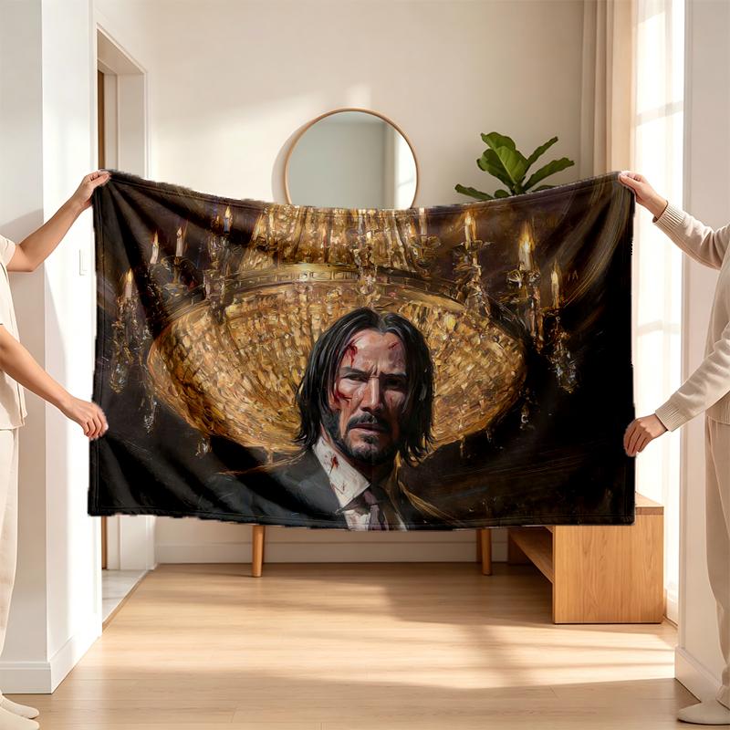 Baba Yaga John Wick (1) Flannel blanket a soft accent for the bedroom and living room and a cozy home gift