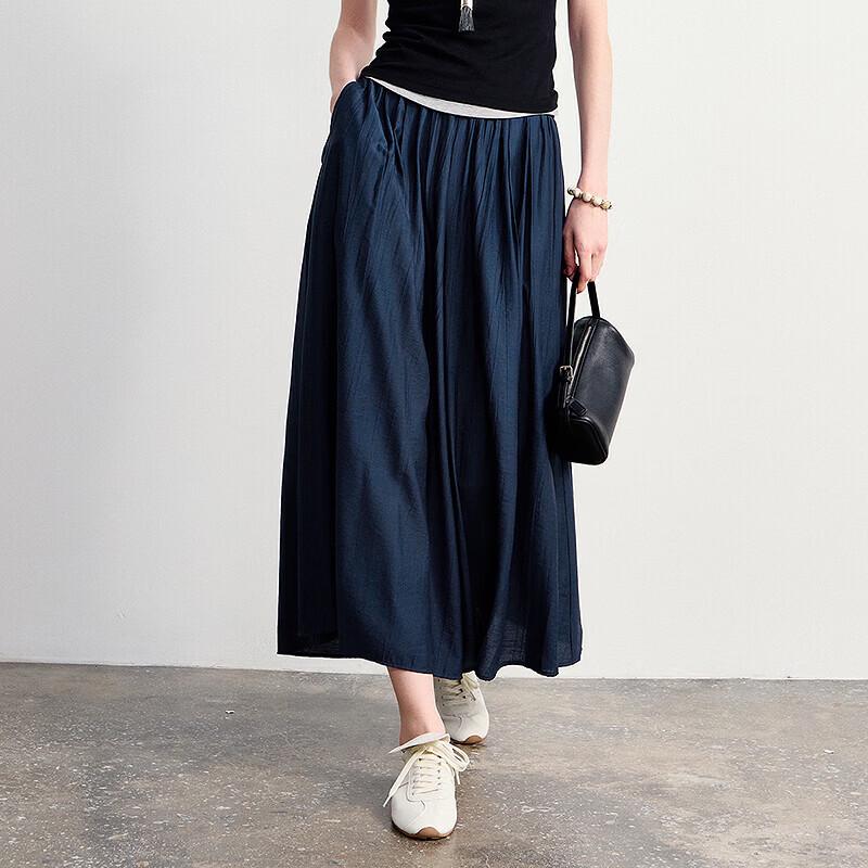 Women's Loose Wide-Leg Cropped Pants