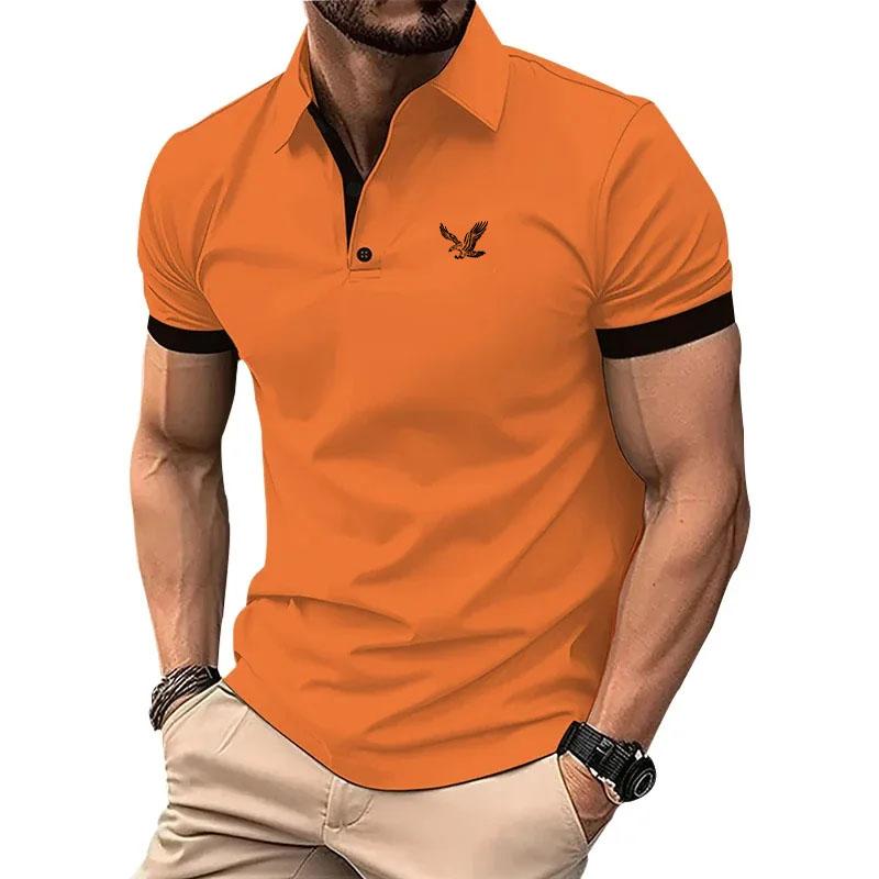Nové letní polokošile Slim Fit s krátkým rukávem Pure Color Stojánek s límečkem Muži Business Ležérní Polokošile Topy
