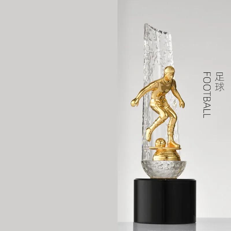 Customized Metal Figure Sculpture Crystal Trophy Basketball, Football, Running, Table Tennis, Martial Arts, Cycling, Golf Trophy