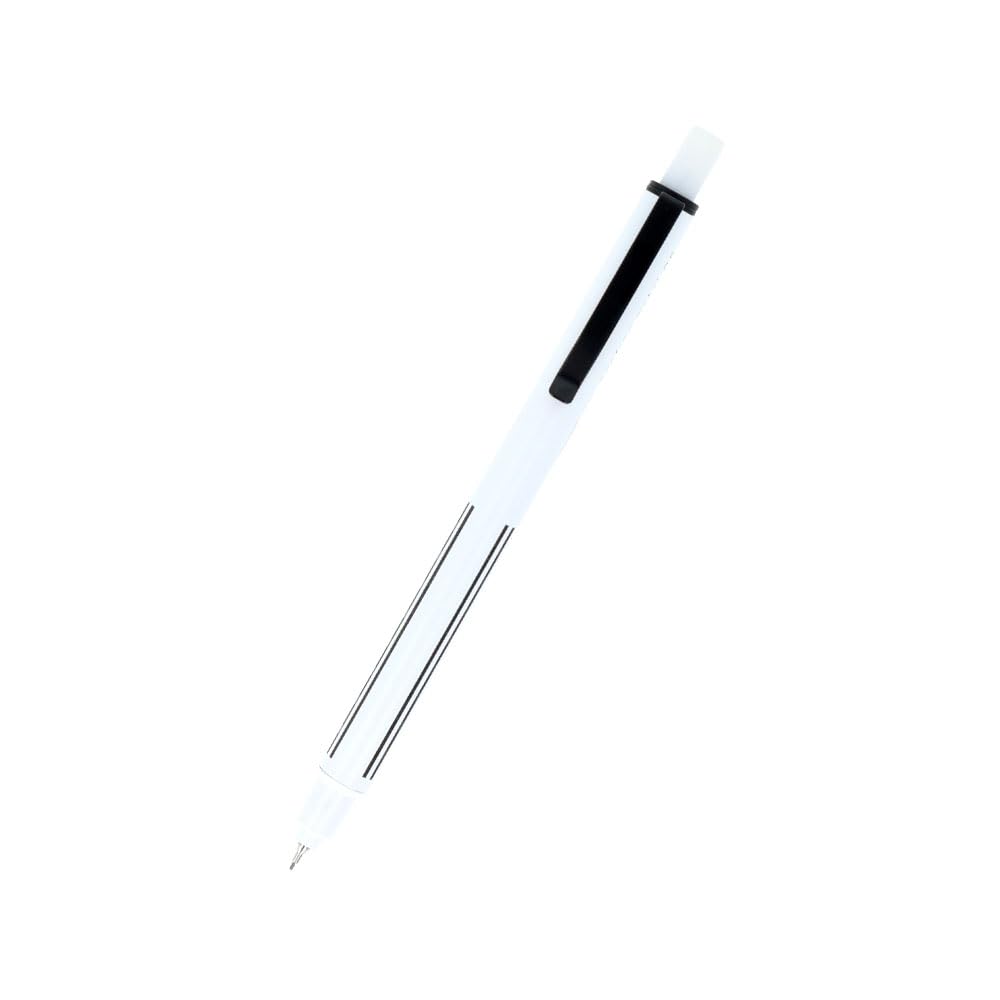 Stationery Automatic Mechanical Matte S4485149 Sun-Star Lead-Adjusting Pencil, Nok-Free Metal, White,