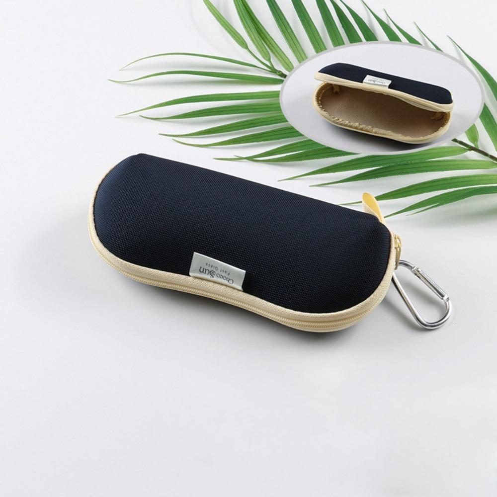 New Canvas Eyeglasses Case Ultralight Zipper Sunglasses Case Portable with Hook Sunglasses Storage Bag