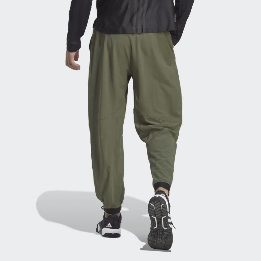 Adidas Knitted Sweatpants Men's Olive Green Moderate Cuffed Pants HY3793