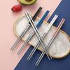 Safe Food Sticks for Home Hotel Lightweight Tableware Chopsticks Metal Chopstick Kitchen Tool