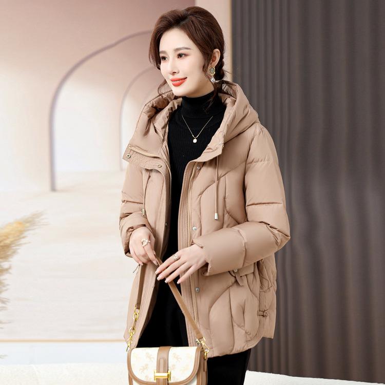 

Women s Short Cotton Jacket, Middle-aged Mother s Autumn and Winter Clothes, Thickened Loose Down Cotton Jacket, Warm Jacket, Fashionable and Slimming L