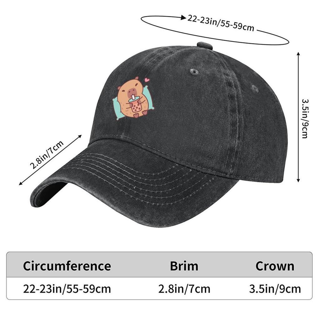 2026 Cute Capybara Chilling And Drinking Bubble Tea Baseball Cap Birthday Sun Hat Hat Luxury Brand Unique Hats Women Men's