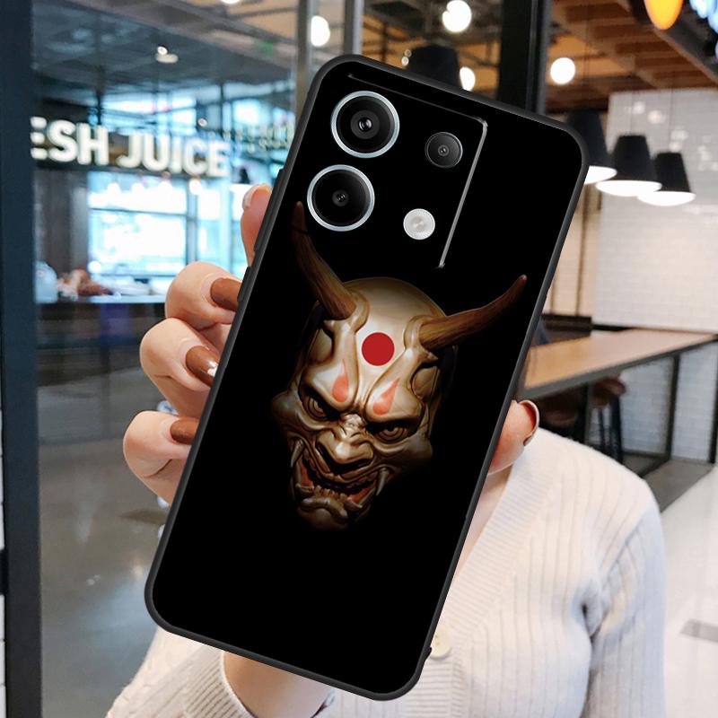 Japanese Oni Hannya Demon Mask Case For Xiaomi Redmi Note 13 Pro 10 11 12 14 15 Pro Plus Redmi 15C 14C 10C 12C 13C 15 Cover