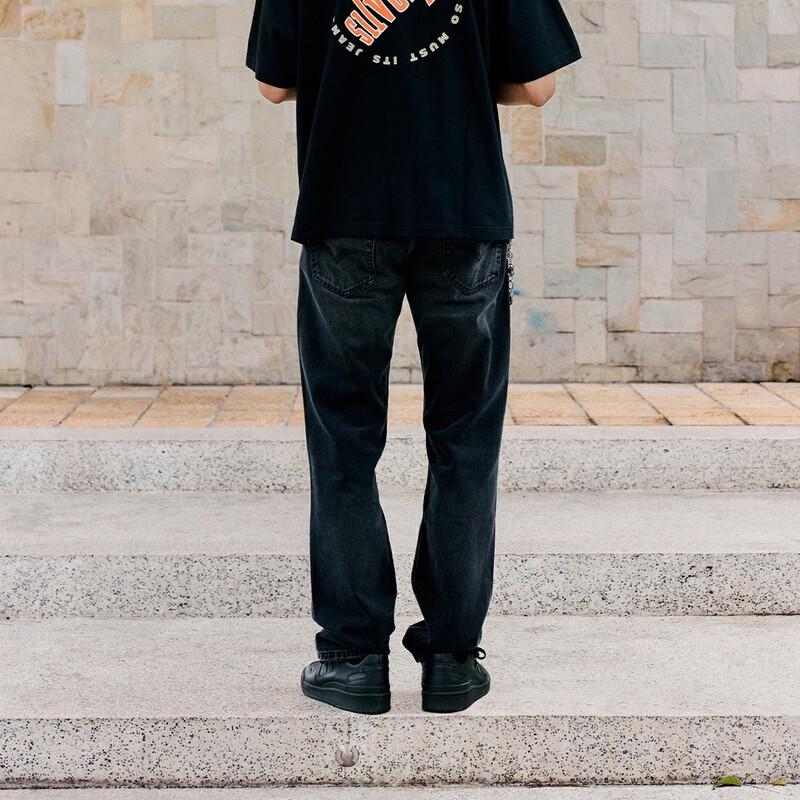 Levi's SilverTab Men's 505 Ink Splash Distressed Straight Jeans