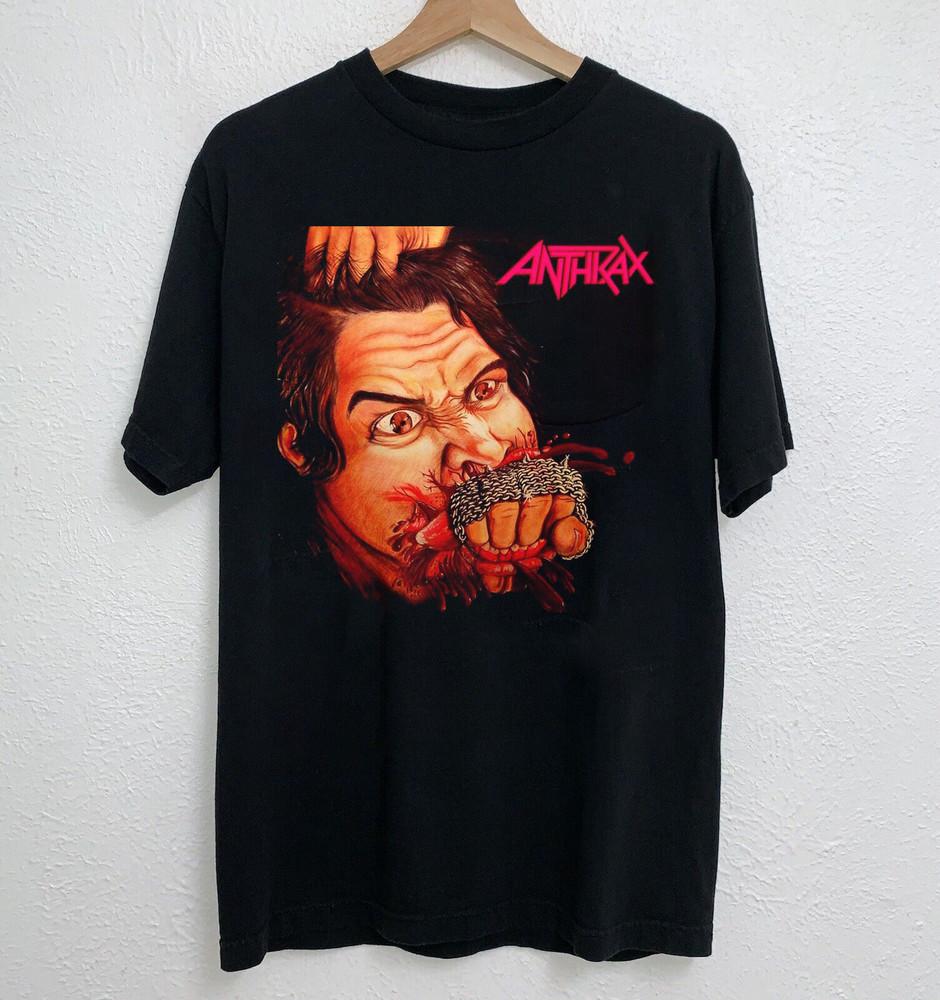Редкая футболка Anthrax, Anthrax – Fistful Of Metal Черная Все Размеры FF30 Унисекс Футболка S