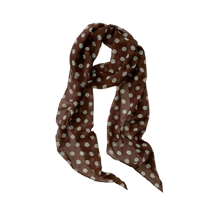 

Fashionable Dot Print Scarf Long Neckerchief Fashion Scarf For Women Girl Spring Travel Neckwear Styling Headband коричневий