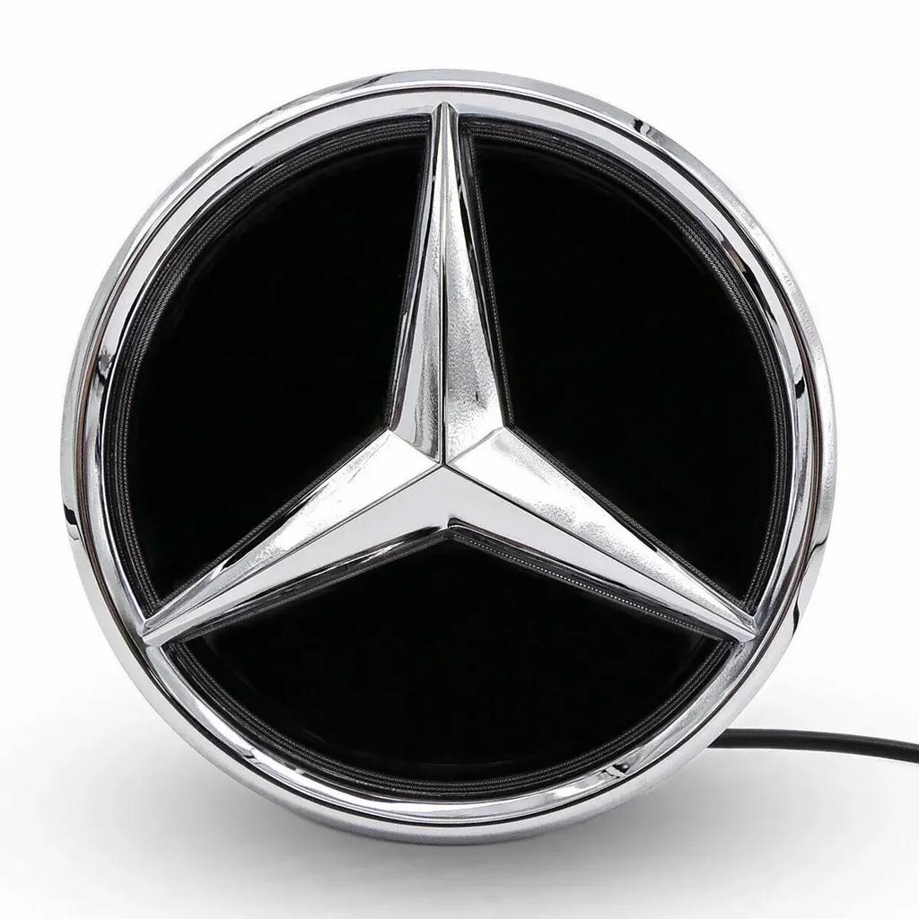 C200 E300 2026 Gorący Chrom Srebrny Błyszczący Czarny Gwiazda Przednia Osłona Chłodnicy Dekoracyjna Odznaka Emblemat w Stylu OE Chrom Srebrny Dla Mercedes Benz