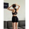 Easy to Wear! European and American Hip Workout Clothes Set High Sense Beauty Back Sports Bra Training Buttock Lifting Shorts Yoga Clothes