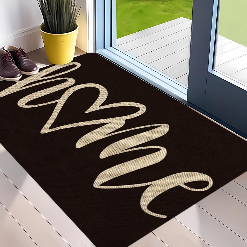[Washable Doormat] Machine Washable Welcome Doormat with Home Design Pattern-suitable for Bathroom, Living Room Bedroom, Kitchen
