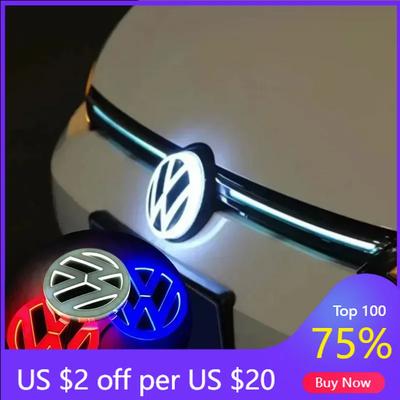 VW GTI GOLF 2026 Hot For VW VOLKSWAGEN 11cm LED Car Front Rear Emblem Badge Sticker For VW Polo Golf Jetta Beetle CC Tiguan Tour