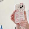 Plüschstickerei für iPhone 16 Pro Max Cartoon rosa Schwein Apfel 1514 stoßfester Schutzbezug Ins-Stil