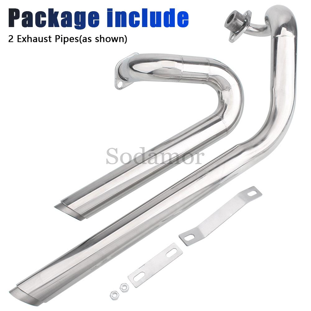 Motorcycle Part Exhaust Pipes Mufflers Steel Pipes Stainless Black For Yamaha Dragstar 650 400 V-Star 650 XVS650 XVS400