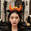 Elastic Pumpkin Headband Plush Halloween Head Hoop Spooky Headwear  Theme Party