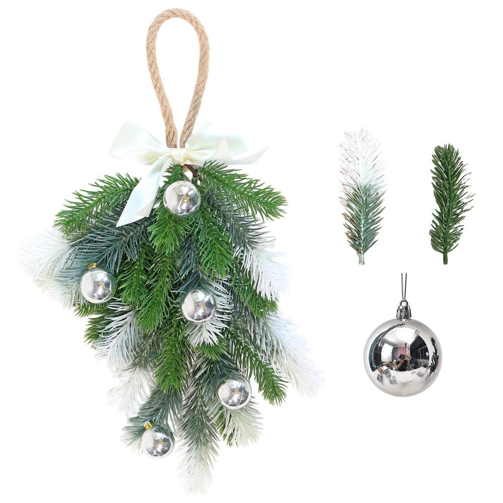Upside Down Christmas Tree Wreath with Water Drop Ornaments for Holiday Decor