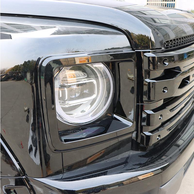 Haval H9 2nd Gen Headlight Frame Kit: Grille, ABS, LED Beads, Black Warrior Design