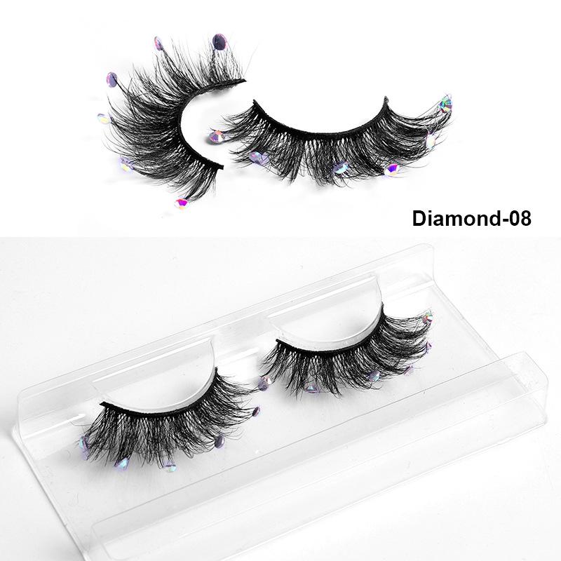 Europe And The United States With Diamond False Eyelashes 3d Three -Dimensional Natural Thick Grafted Eyelashes