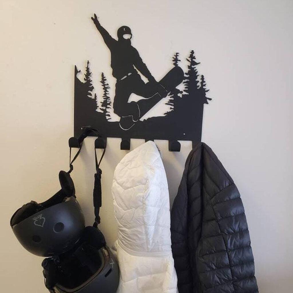 Ski Metal Wall Decor Skier Rack Home Decor Hook Key Wall Hanging Coat Hook Door Rack Hanger Wall