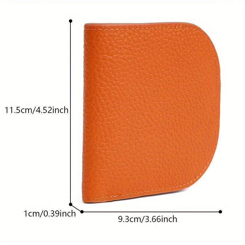 Women'S Genuine Leather Wallet, Slim Half-Round Design, Double-Fold Card Holder with Zipper for Coins, a Perfect Gift.