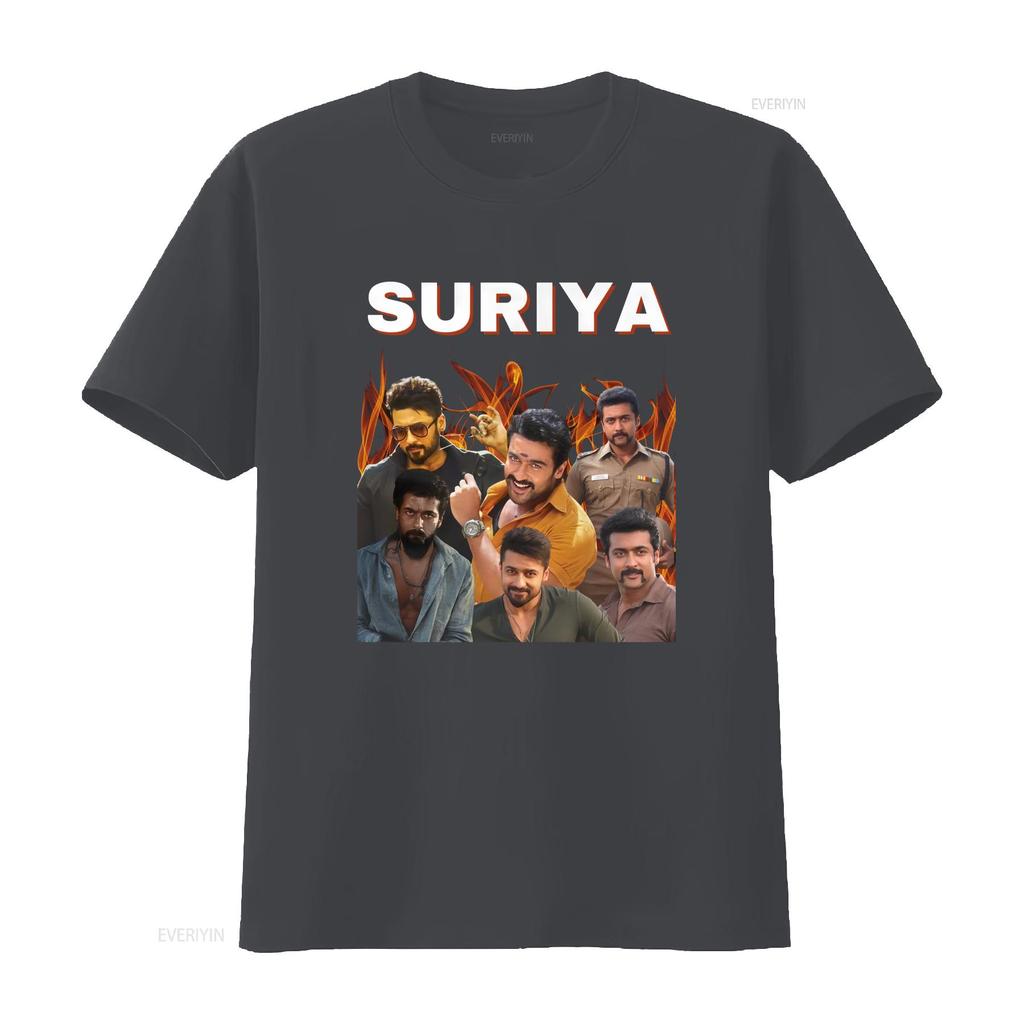 SURIYA Tamil T shirt vintage Washed Stretched Soft designer clothes Breathable fashion Slightly Versatile Comfortable graphic