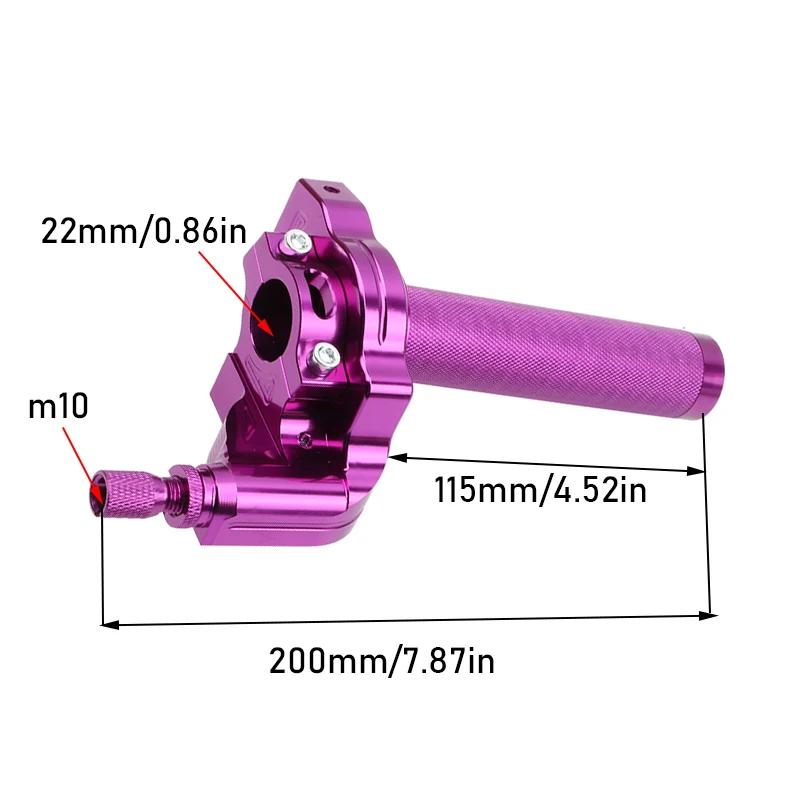 For ATV Quad Bike Motocross Moped Scooter Bike CNC Aluminum Parts 7/8" 22mm Universal Motorcycle Accelerator Throttle Twist Grip,Purple.