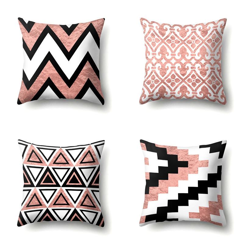 Polyester Pillow Case Automobile Decoration Home Printed Pillow Case Automobile Sofa Simple Waist Cushion Cover