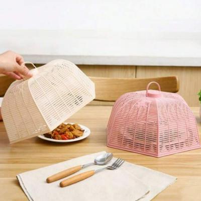 Durable Plastic Food Cover with Diamond Pattern, Perfect for Leftovers and Protecting Food from Flies