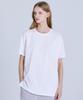 BASIC HOUSE Women'S Cotton Single Layered Long Short Sleeve T-Shirt White Lats0216