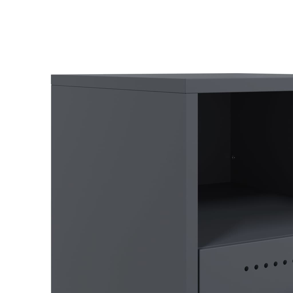 Nightstand Anthracite 36 X 39 X 43.5 Cm Steel