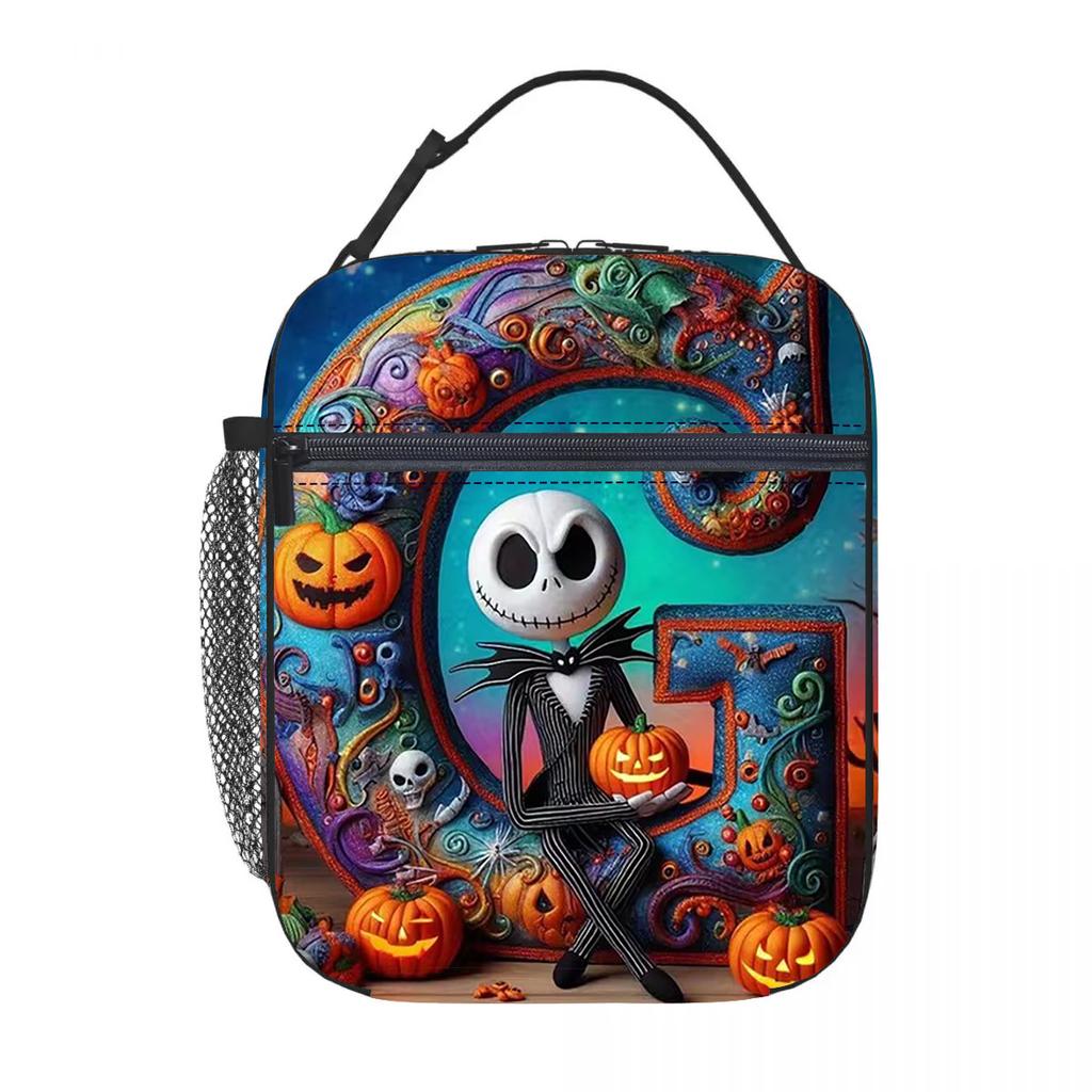 Christmas Horror Night Oxford Cloth Children's Lunch Bag Boy Girl Alphabet Cartoon Portable Insulation Handbag
