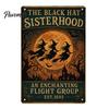 Retro Halloween Decor Wall Sign, Pumpkin Ghost Bathroom Metal Party Ornaments Art Witch Cat Festival Sign for Bar Home Room Vintage Signs