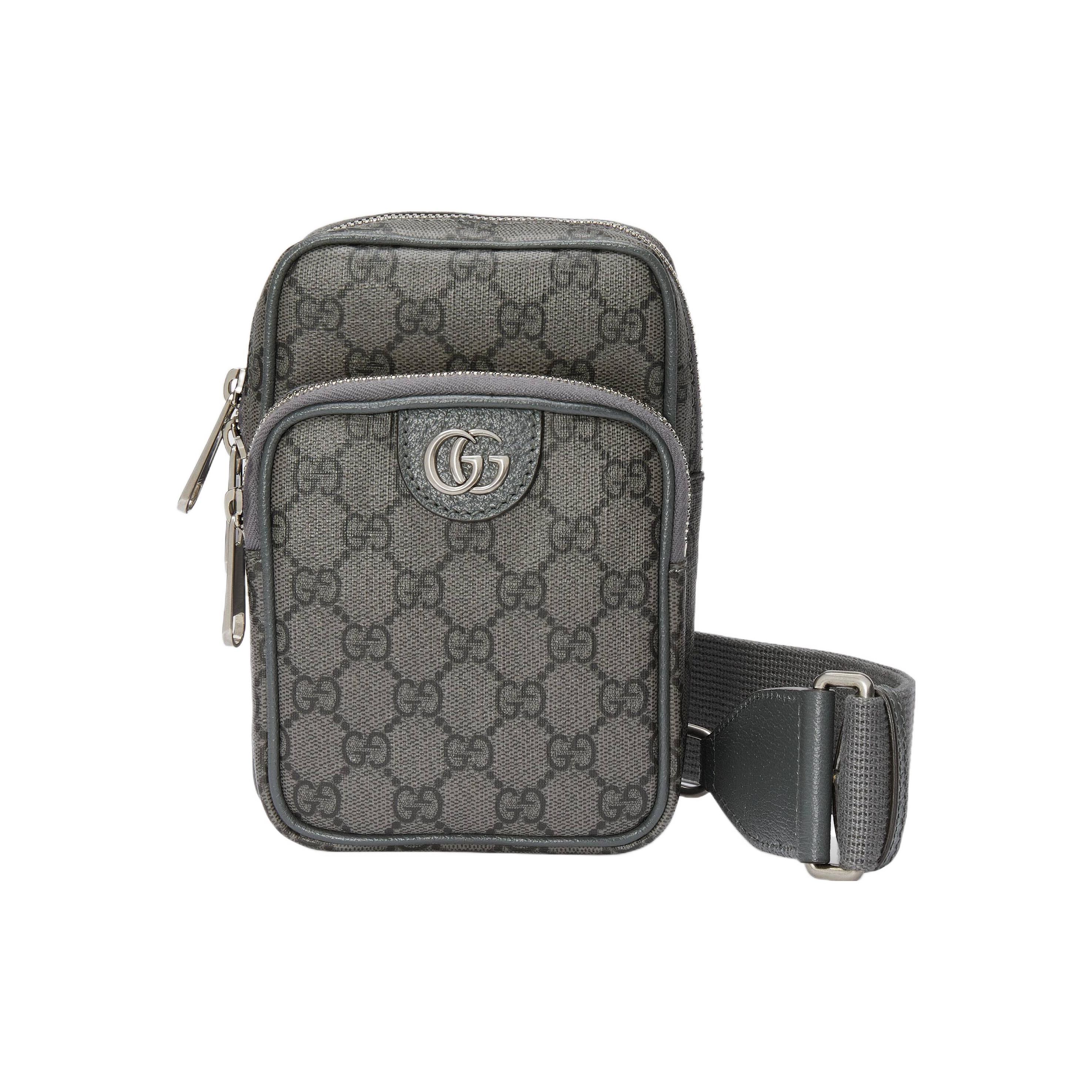 

Gucci Ophidia Подвійний логотип G Блискавка Полотно Міні Сумка на плече Чоловіча Сумка на плече Сірий Чорний 752565-UULHK-8576 Gift Set(Basic Set+Box+Shopping Bag)
