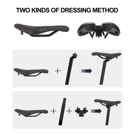 Sedlo duté Prodyšný Ergonomický design Protiskluzová Silná podpora Pohodlná houba na sezení MTB silniční kolo Sedlo pro cyklistiku