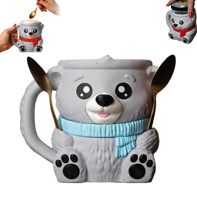 Eisbecherhalter Eisbär mit versteckter Snackschublade Eisbecherhülle für 16oz Pint & Bierdose Niedlich Niedlich Eiscremezubehör