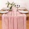 Dusty Pink Cheesecloth Table Runner, 10 FT Boho Rustic Cheese Cloth Gauze, 35x120 Inches Centerpieces Decor for Wedding Spring Easter Baby Bridal
