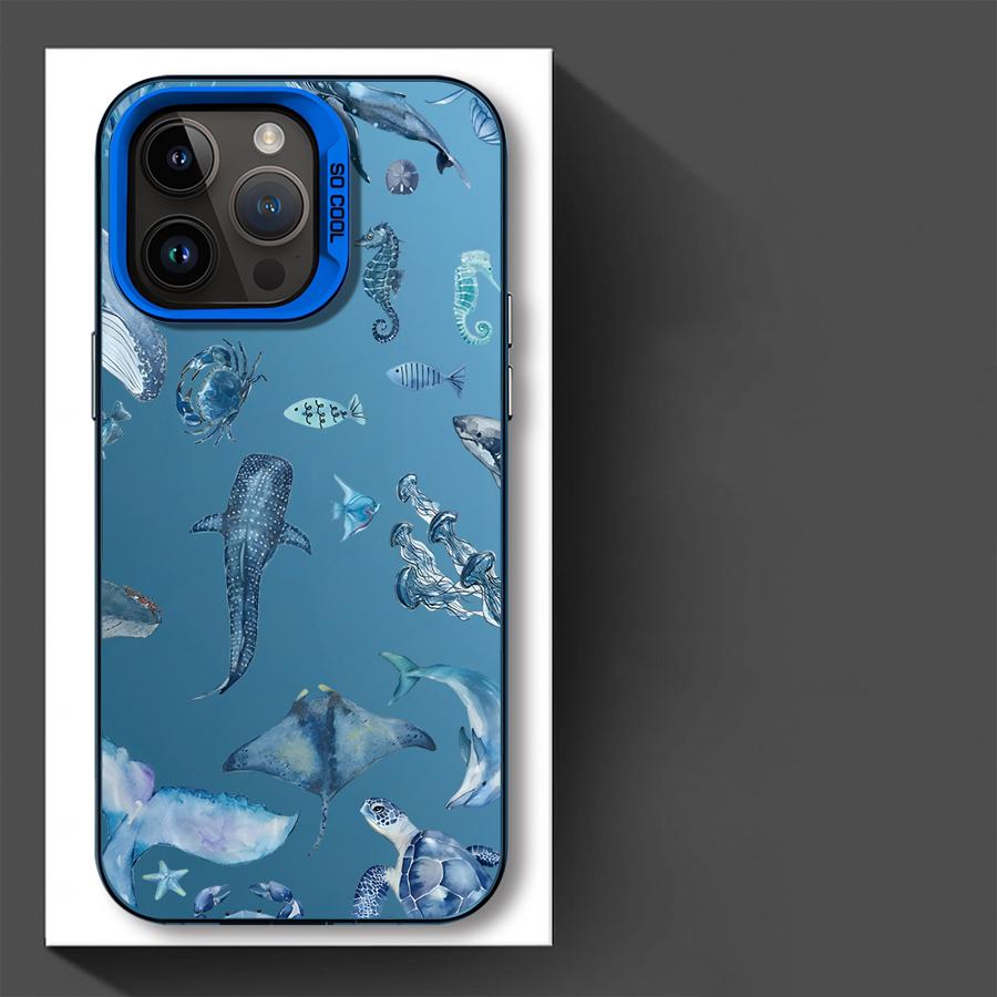 Colorful Silver Marine Organisms Phone Cover Case for iPhone 17 Pro Max 13 11 Air 14 Plus 16 15 12 Pro