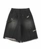 NOT4NERD Distressed Carpenter Bermuda Shorts - Black