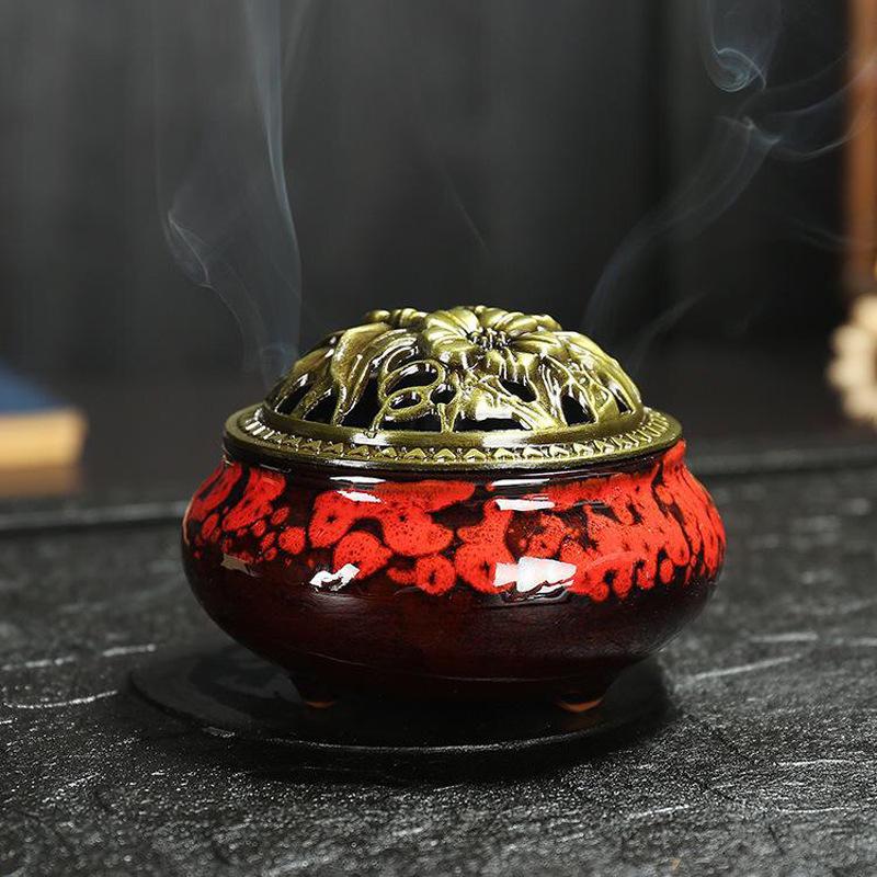 Ceramic Plate Incense Burner for Home Aromatherapy - Suitable for Bathroom, Bedroom, or Living Room.