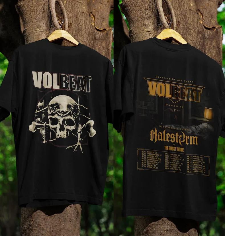 Teen Boys' Cotton T-shirt Summer Casual Graphic Tee Short Sleeve ! Unisex T-Shirt Volbeat, Volbeat Tour 2025