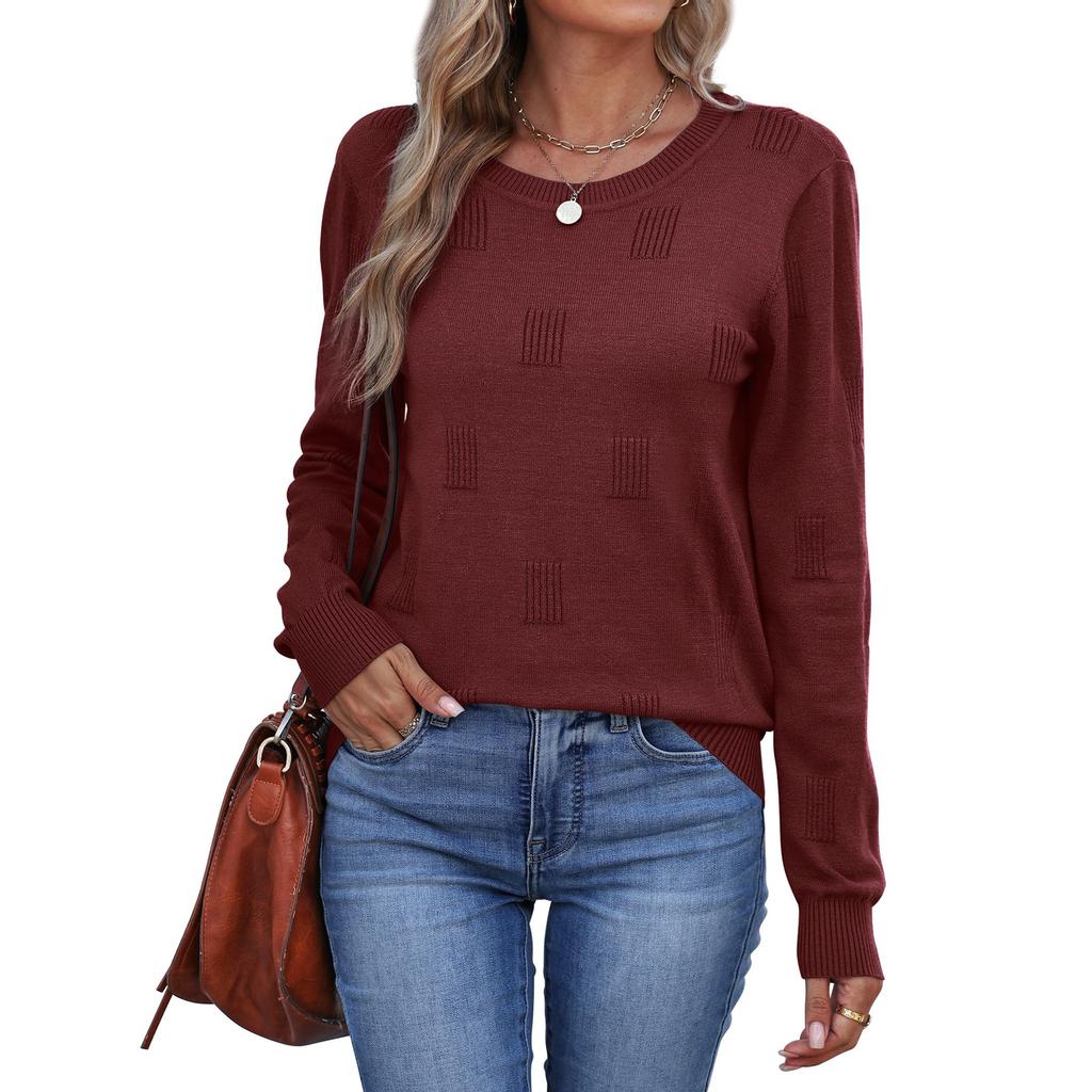 Women Fashion Pullover Sweater R-Neck Long Sleeve Shirts Blouse Knit Casual Cozy Clouds Top