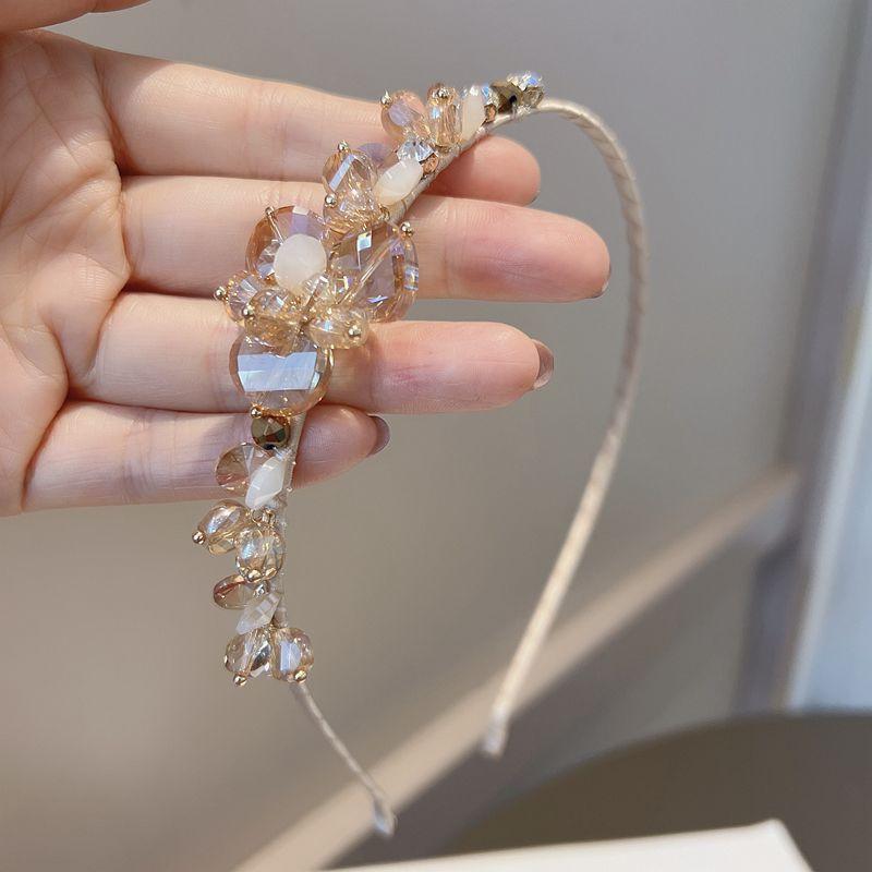 Fascia per Capelli Fatina di Cristallo Barocca da Donna Raffinata Strass Pietra Fiorita Accessori per Capelli Principessa Copricapo Nuziale con Diamanti