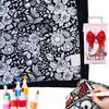Personalized Blanket with Fabric Markers DIY Coloring 24 Markers, Color Your Own Blanket, 59" X Soft Polyester for Painting 45" Cozy Throw Sofa,