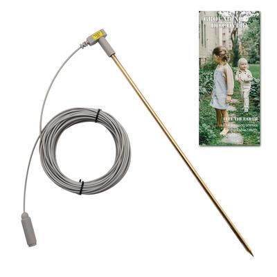 Erdungsstab mit 40ft Draht, Verbindet Ihren Körper mit der Erde, Ideal zur Verwendung mit Erdungslaken, Erdungsmatte, Kissenbezug, Unterlage (Kupfer)