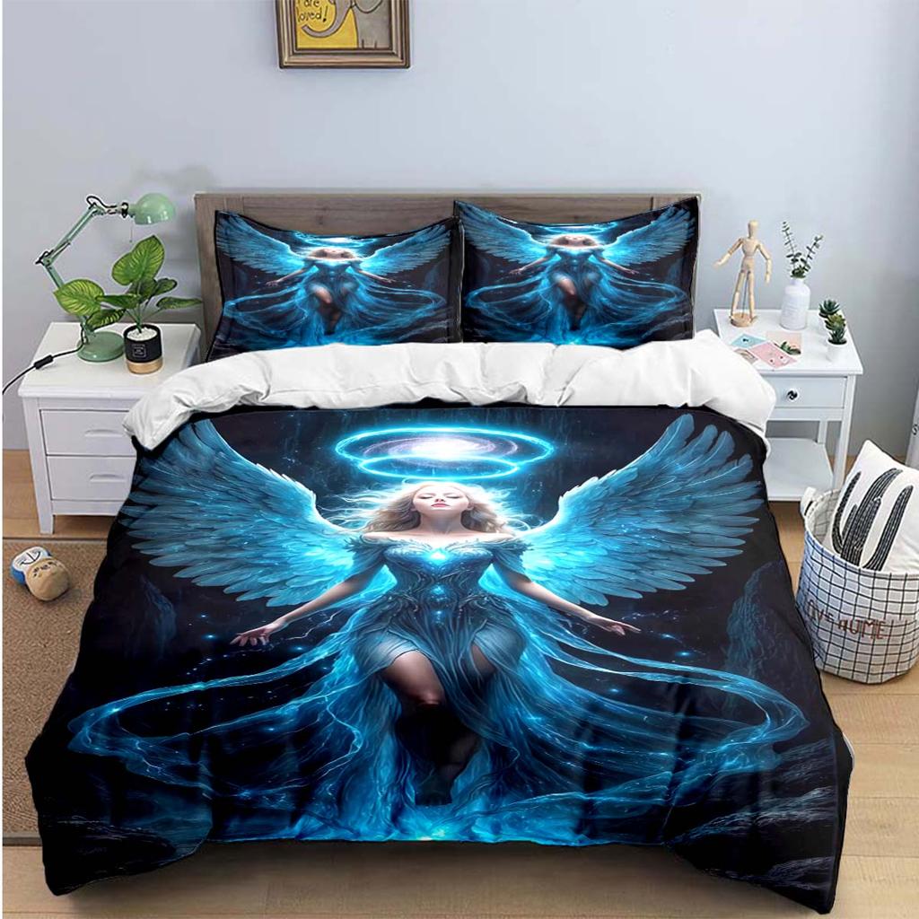 Comforter Exquisite Angel Wings Printed Bedding Sets Exquisite Set Bed Comforter Set Bedding Set Luxury Birthday Gift