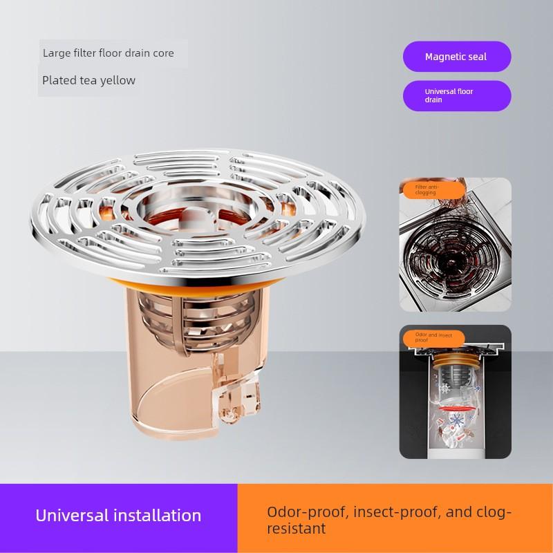 German Quality Floor Drain Deodorizer, Universal for Bathrooms, Internal Core Sealing Cover, Anti-Insect, Anti-Odor Device for Sewer Pipes