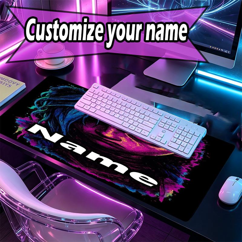 Custom Name Personalized Jinx Pattern Mousepad, Laptop PC Desk Mat, Decorative Desk Mat for Home Keyboard Pad Gift