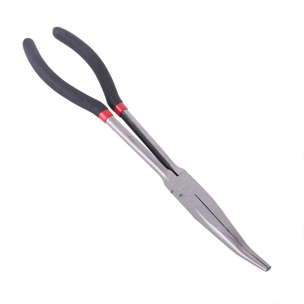 Useful Duckbill Pliers 11" for Extra Long Reach Nose Pliers 90 /45/25 Degree Straight Needle for Hard-to-Reach Narrow Sp